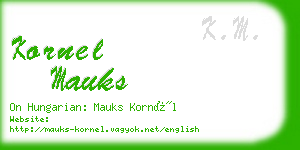 kornel mauks business card